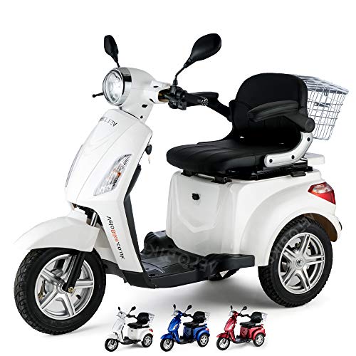 VELECO ZT15 Scooter elettrico 3 ruote Disabili Anziani 25km/h 900W (BIANCO)
