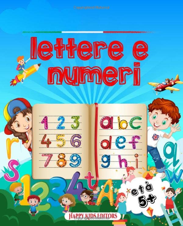 lettere e numeri: il libro segreto 100% funzionante per imparare a scrivere l'alfabeto ricalcando le linee tratteggiate; con immagini da colorare, per ... in prescolastica, asilo nido ed elementari